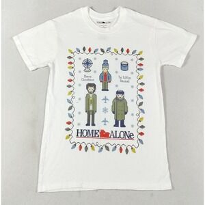 Home Alone Shirt Mens Small White Christmas Ya Filthy Animal Graphic Tee Casual